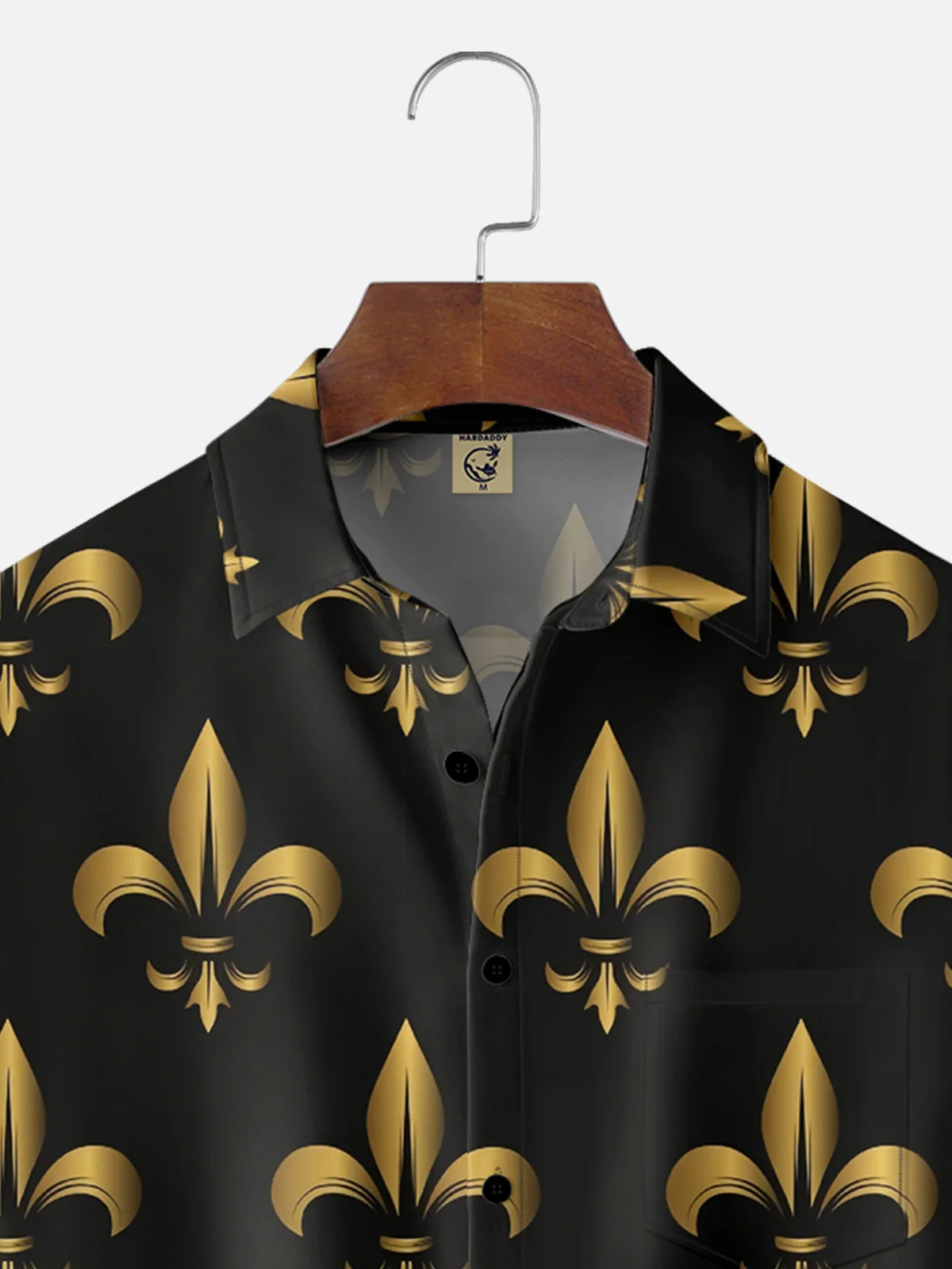 Mens Fleur de lis Print Casual Breathable Short Sleeve Hawaiian Shirts