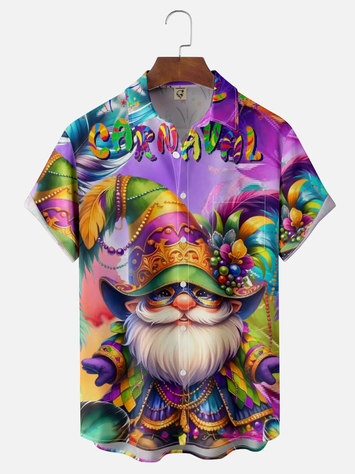 Moisture-wicking Mardi Gras Carnival Gnomes Chest Pocket Casual Shirt