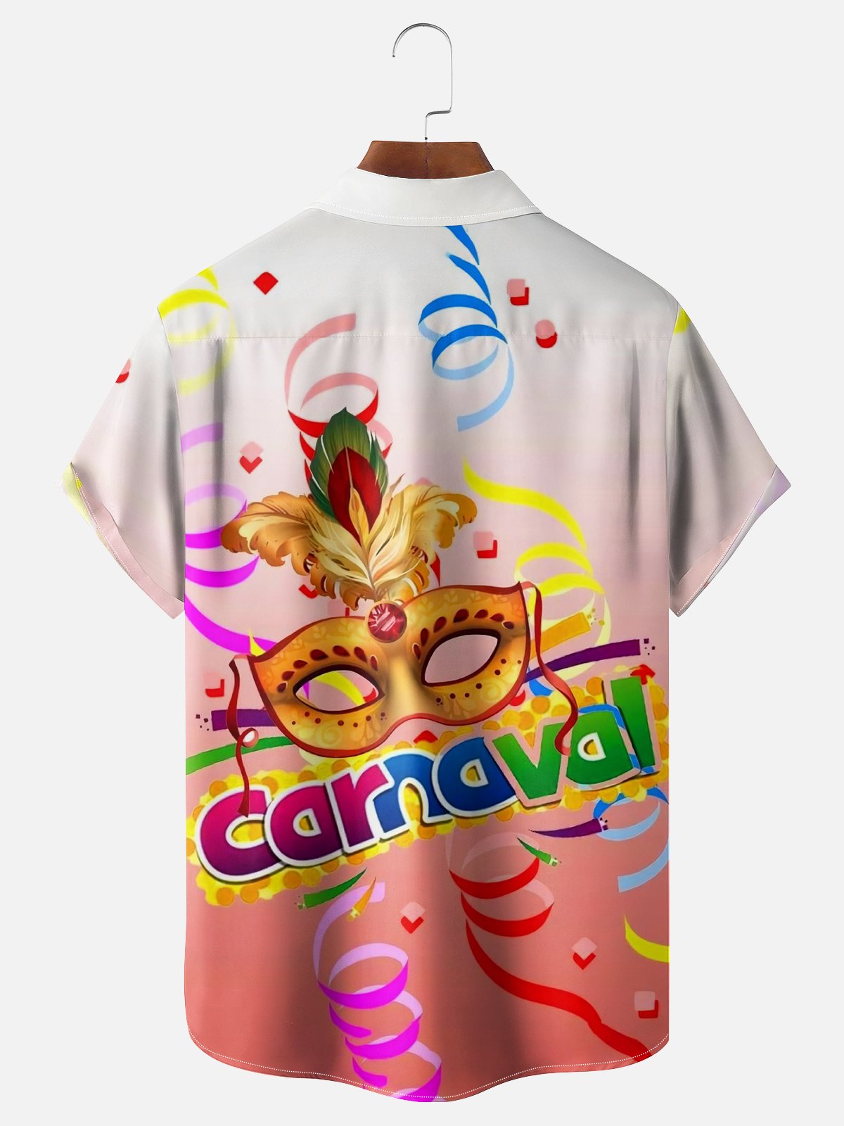 Moisture-wicking Mardi Gras Carnival Mask Chest Pocket Casual Shirt