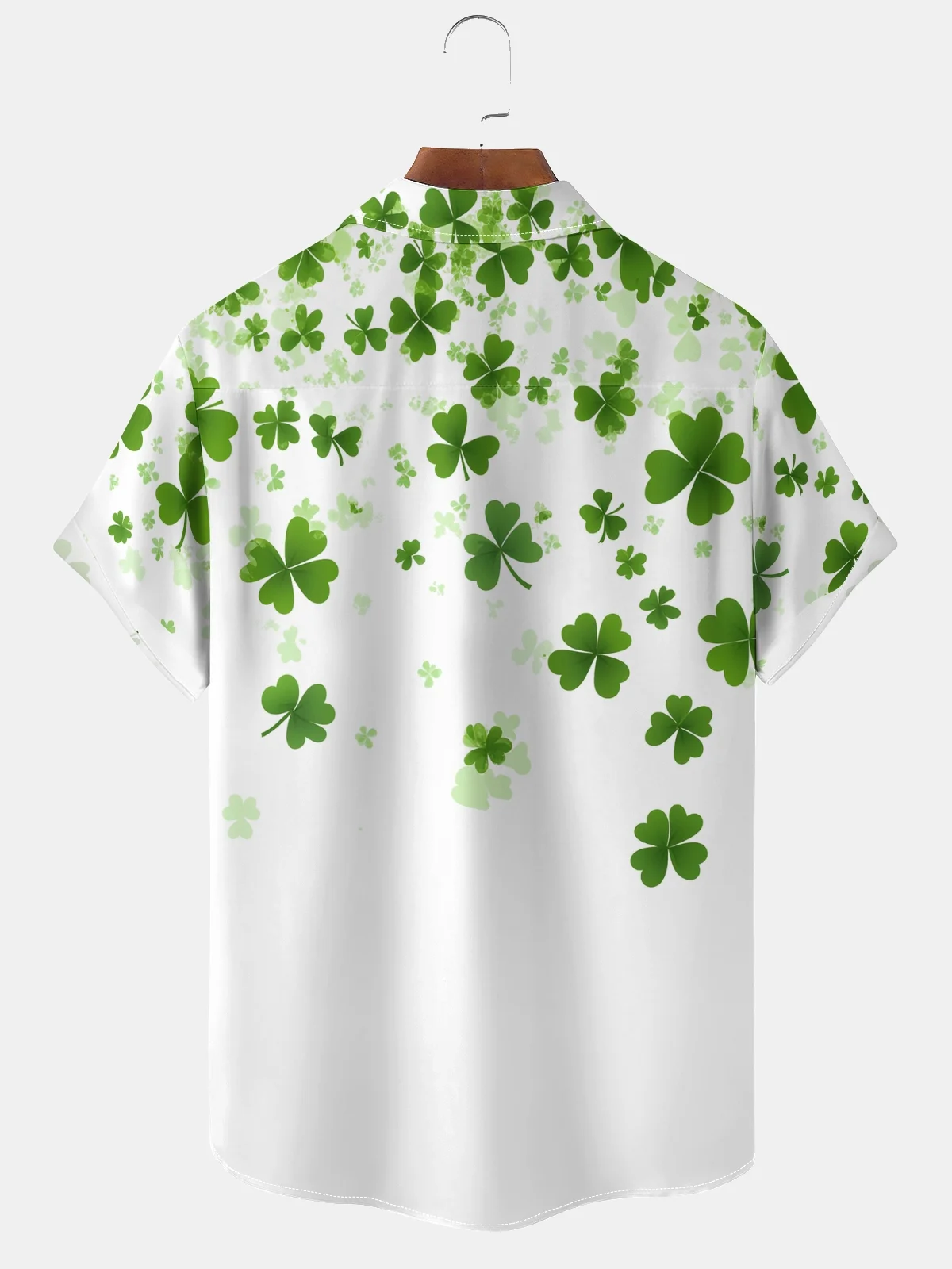 Moisture-wicking St Patricks Day Shamrock Chest Pocket Casual Shirt