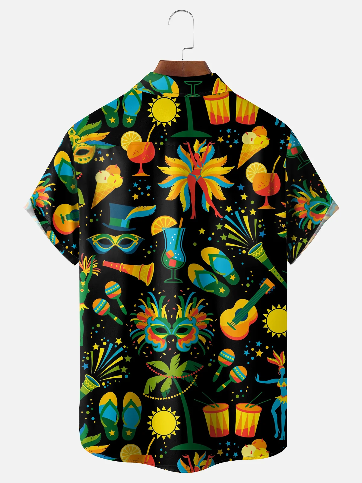 Mardi Gras Graphic Casual Breathable Short Sleeve Hawaiian Shirts