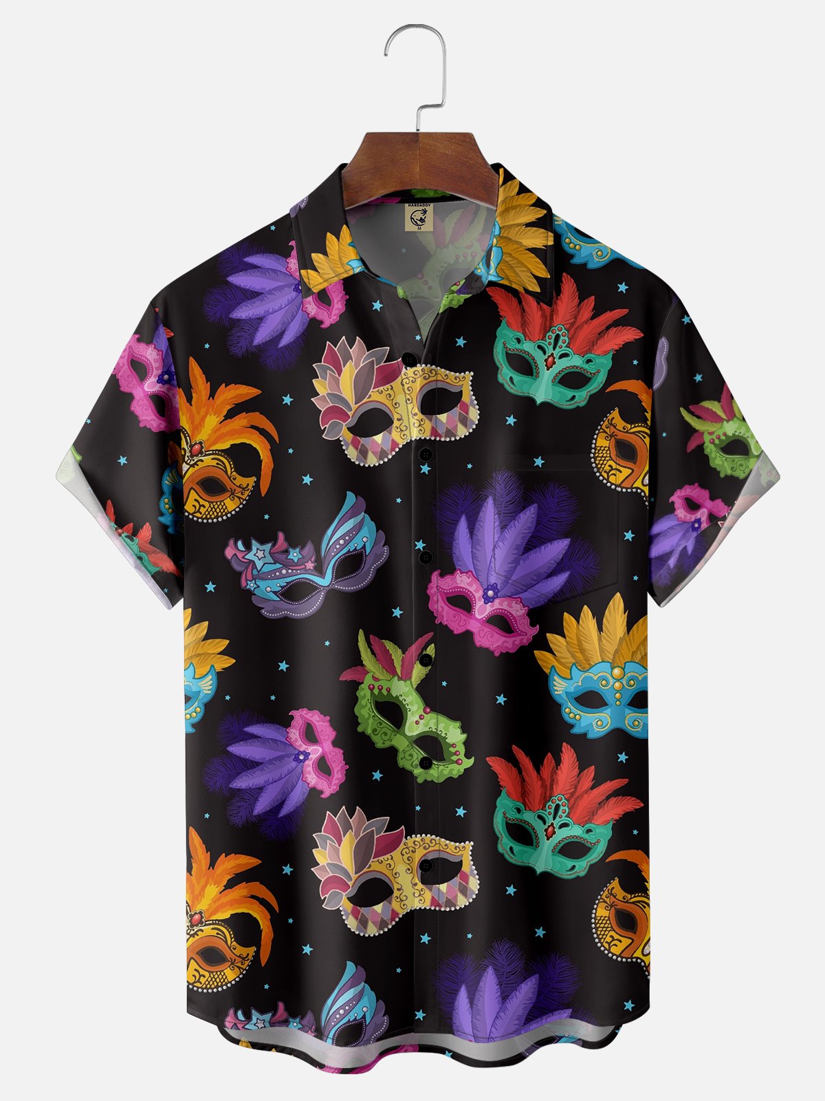 Mardi Gras Graphic Casual Breathable Short Sleeve Hawaiian Shirts