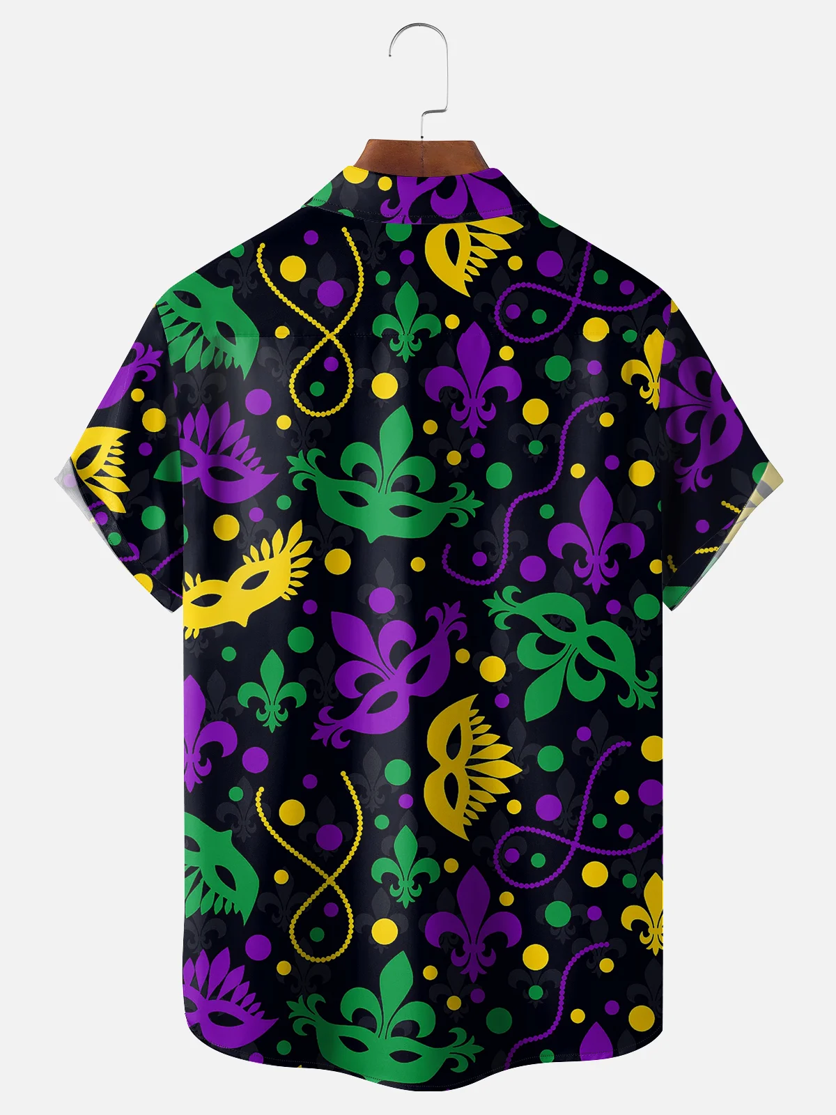 Mardi Gras Graphic Casual Breathable Short Sleeve Hawaiian Shirts