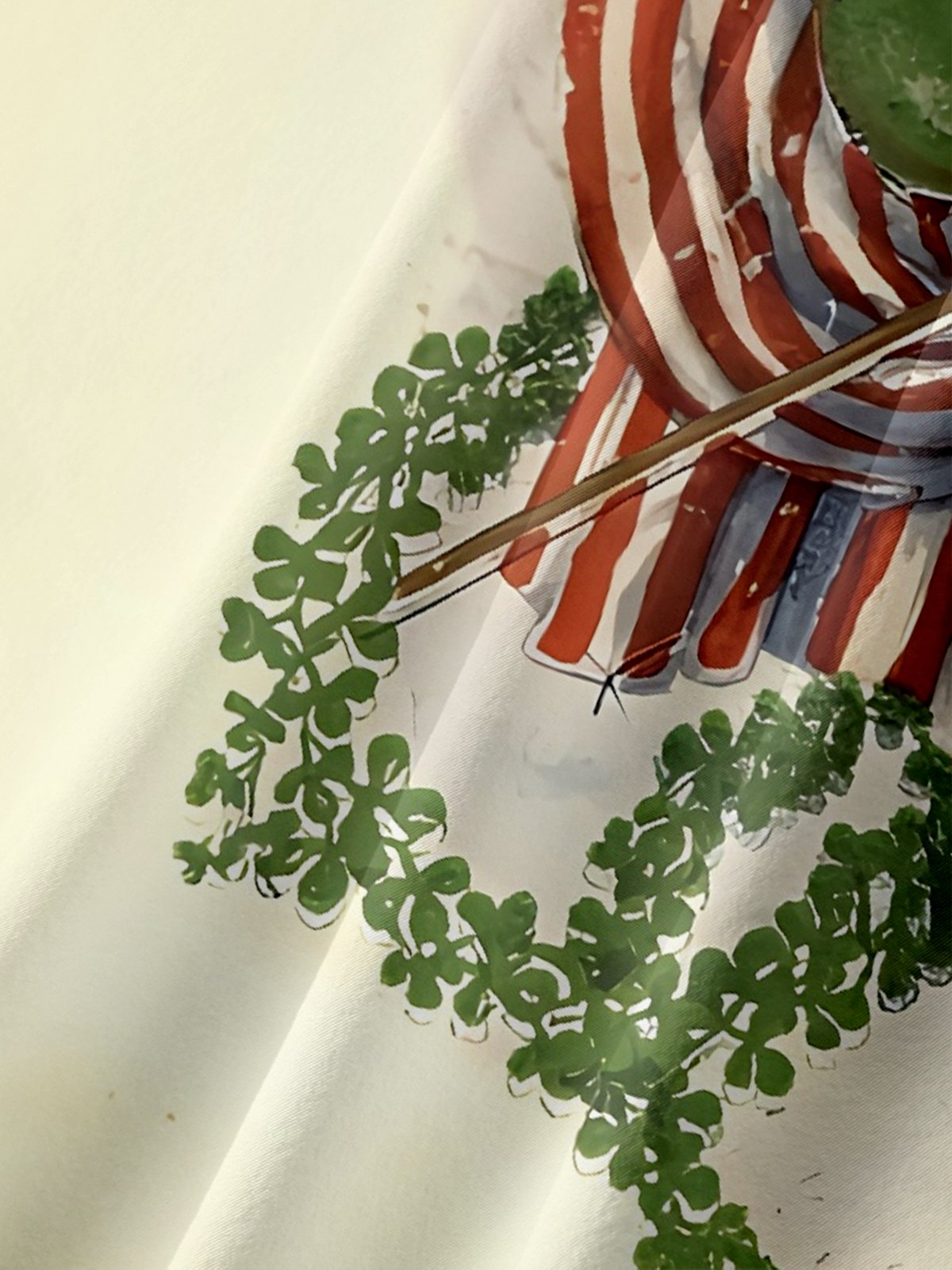 Moisture-wicking St. Patrick's Day Four-Leaf Clover American Flag Chest Pocket Hawaiian Shirt