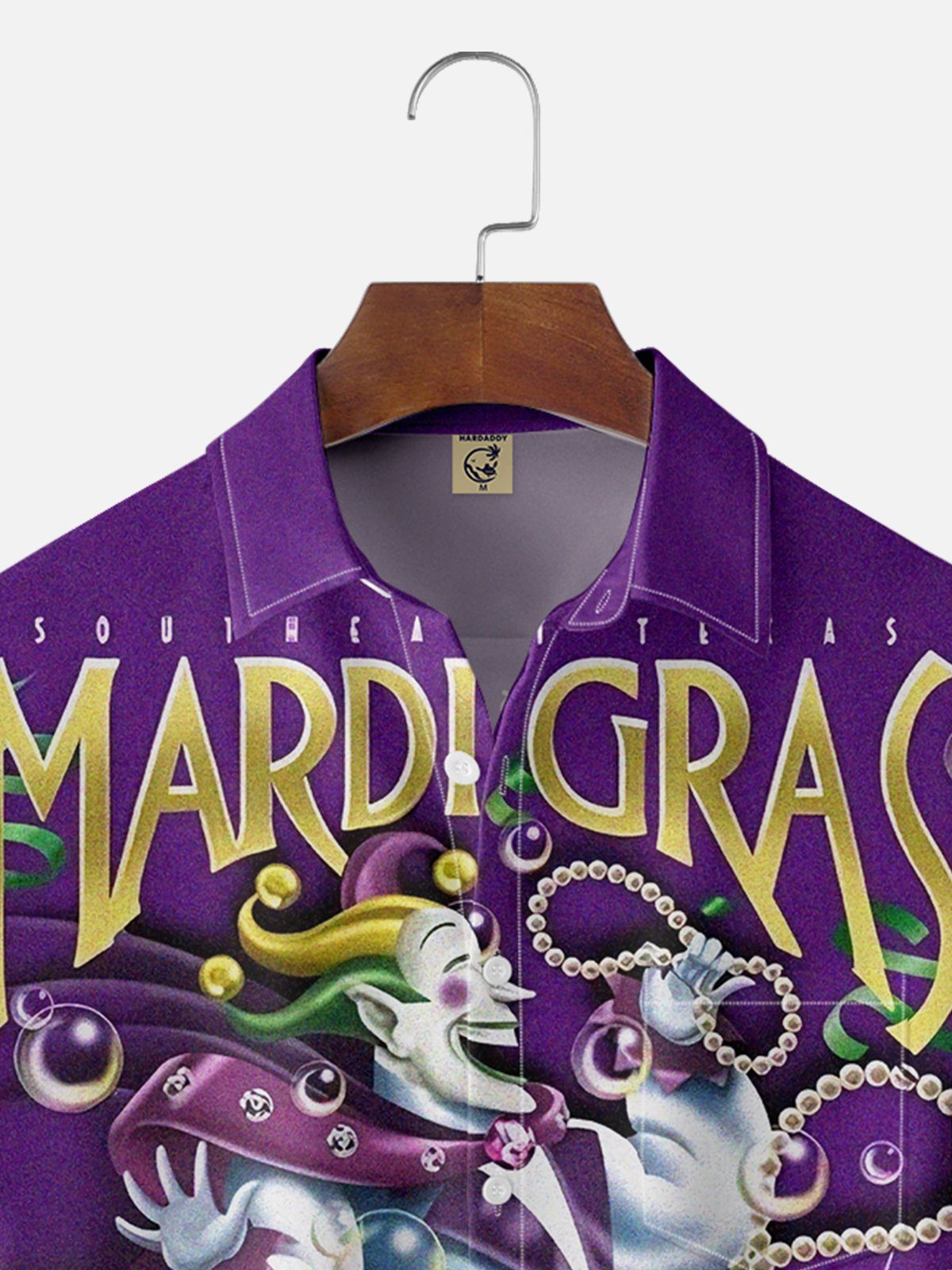 Moisture-wicking Mardi Gras Funny Clown Art Chest Pocket Hawaiian Shirt