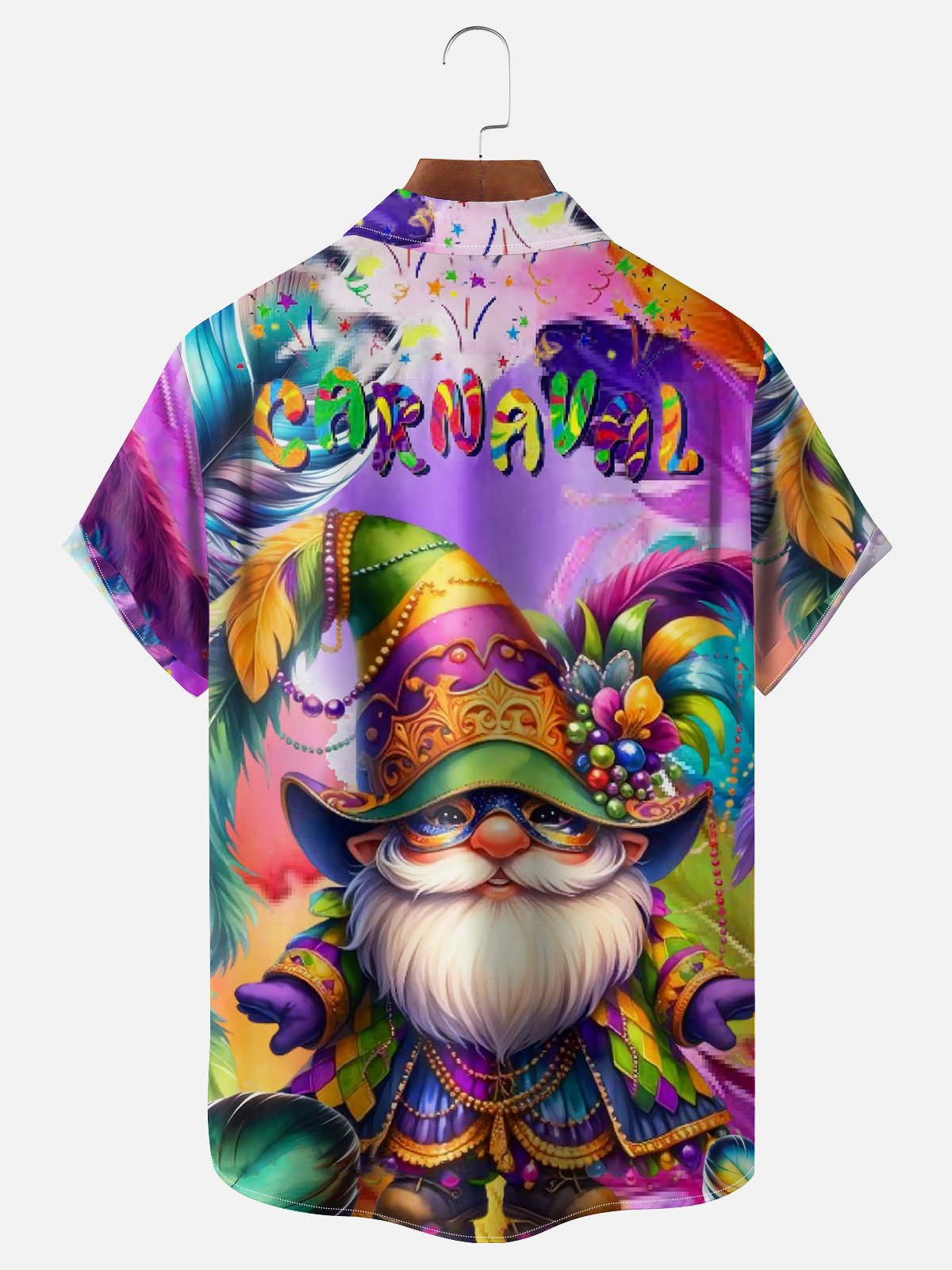 Moisture-wicking Mardi Gras Carnival Gnomes Chest Pocket Casual Shirt