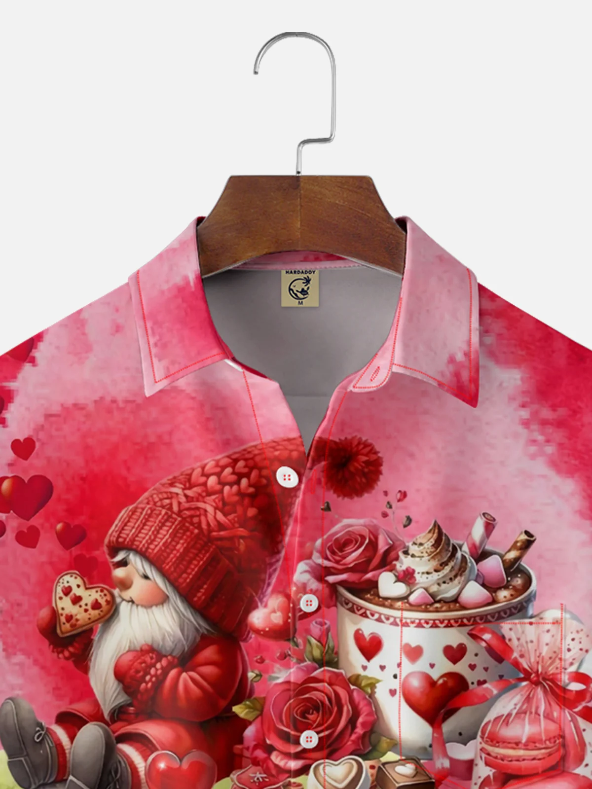 Moisture-wicking St Valentine‘s Day Chest Pocket Casual Shirt