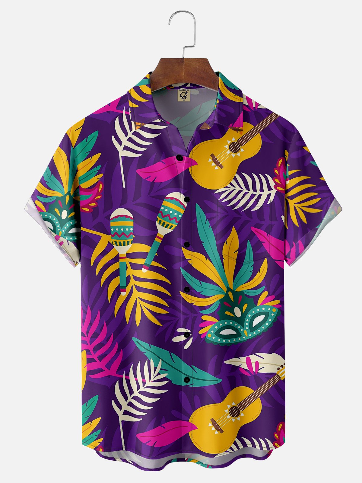 Mardi Gras Graphic Casual Breathable Short Sleeve Hawaiian Shirts