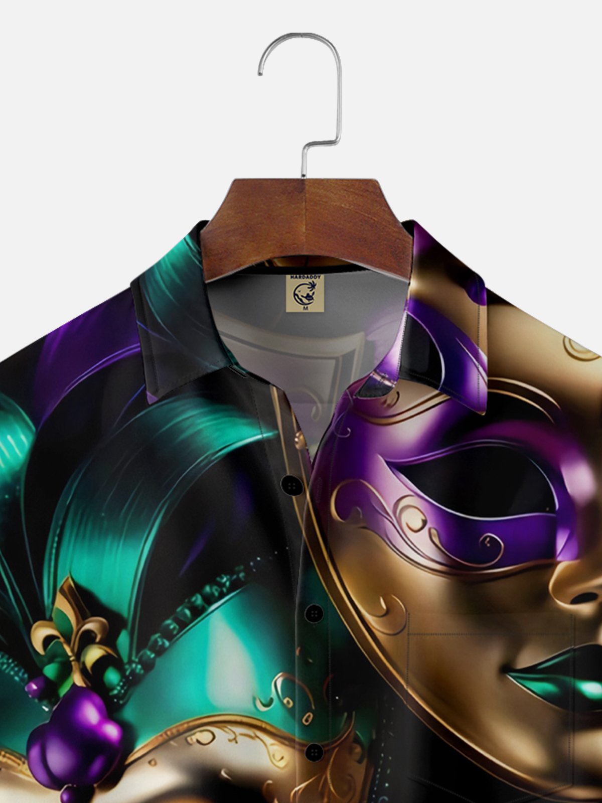 Moisture-wicking Mardi Gras Carnival Mask Chest Pocket Casual Shirt