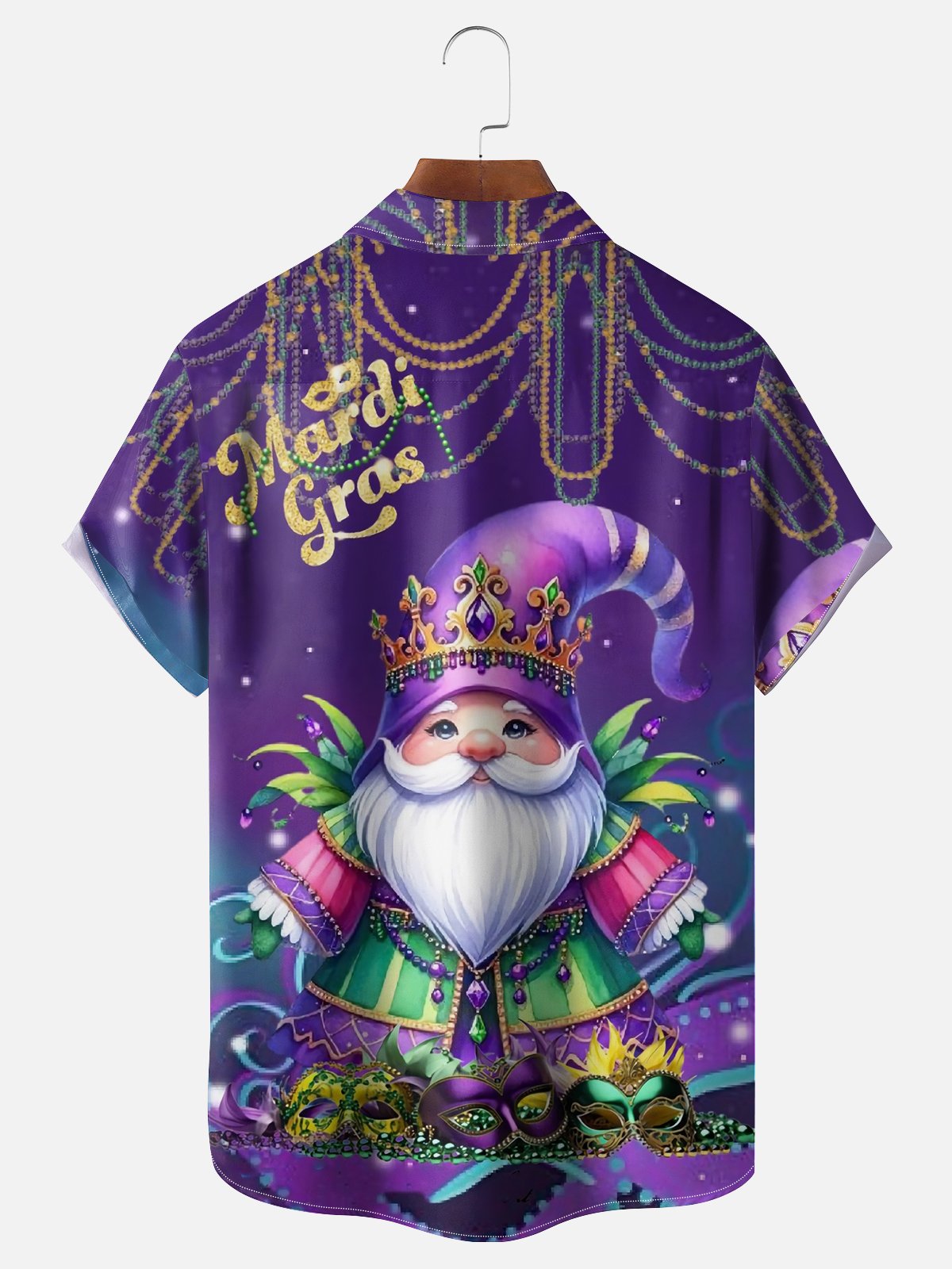 Moisture-wicking Mardi Gras Carnival Gnomes Chest Pocket Casual Shirt