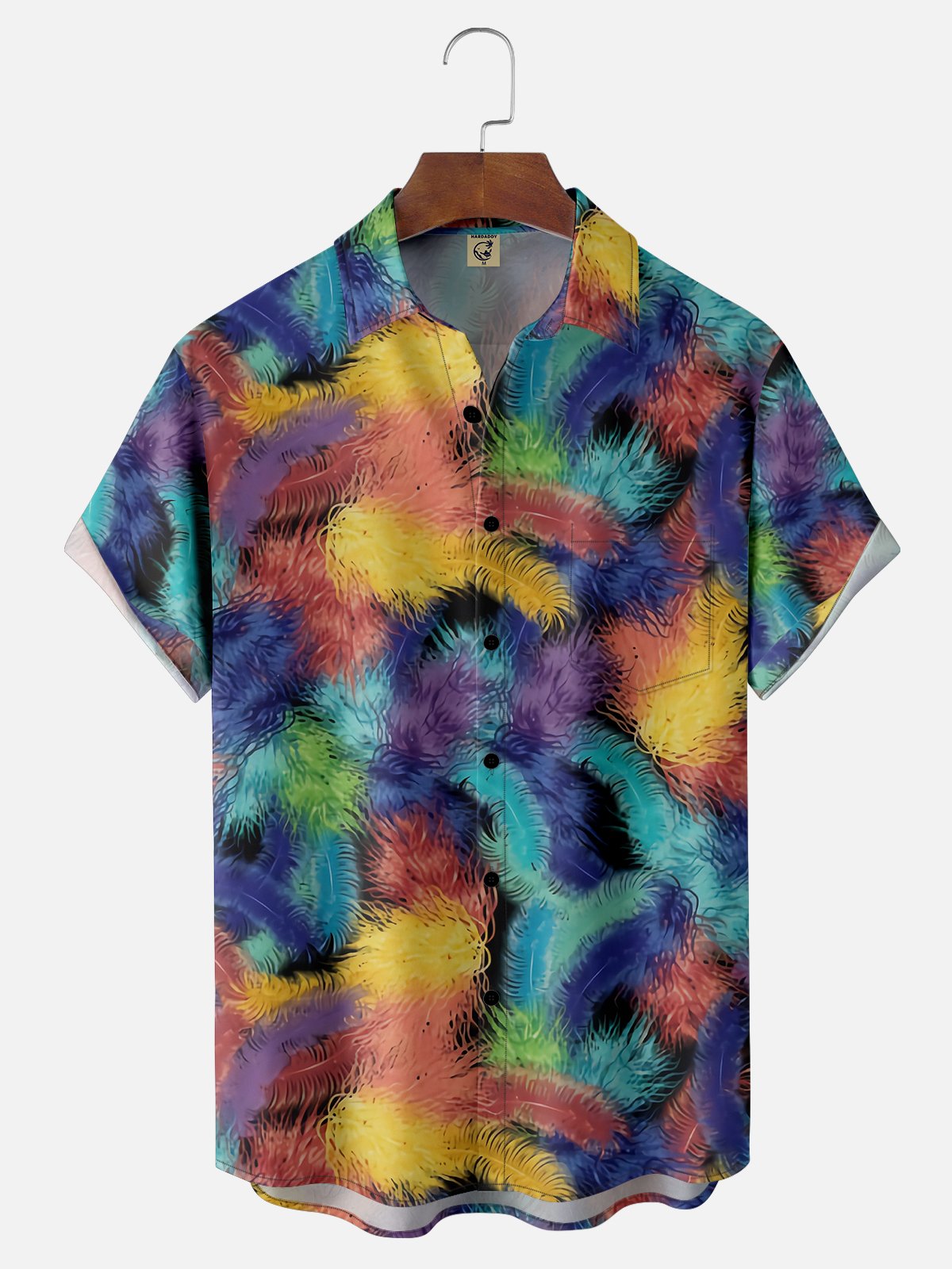 Holiday Casual Festival Elements Carnival Abstract Gradient Pattern Hawaiian Print Shirt Top