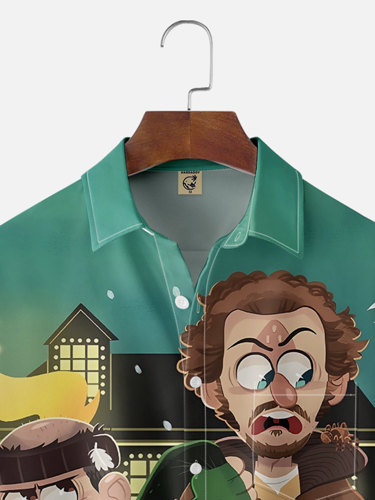 Moisture-wicking Christmas Home Alone Art Illustration Chest Pocket Hawaiian Shirt