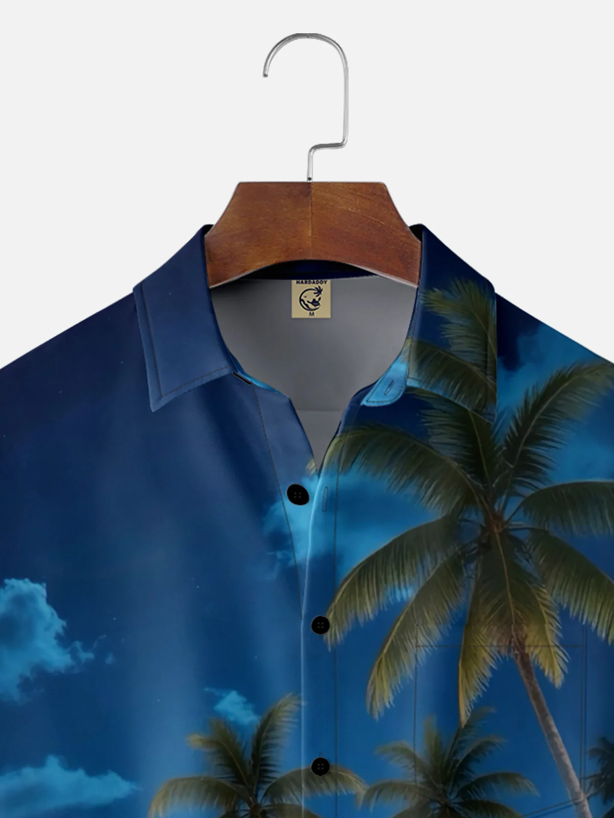 Moisture-wicking Palm Tree Chest Pocket Hawaiian Shirt