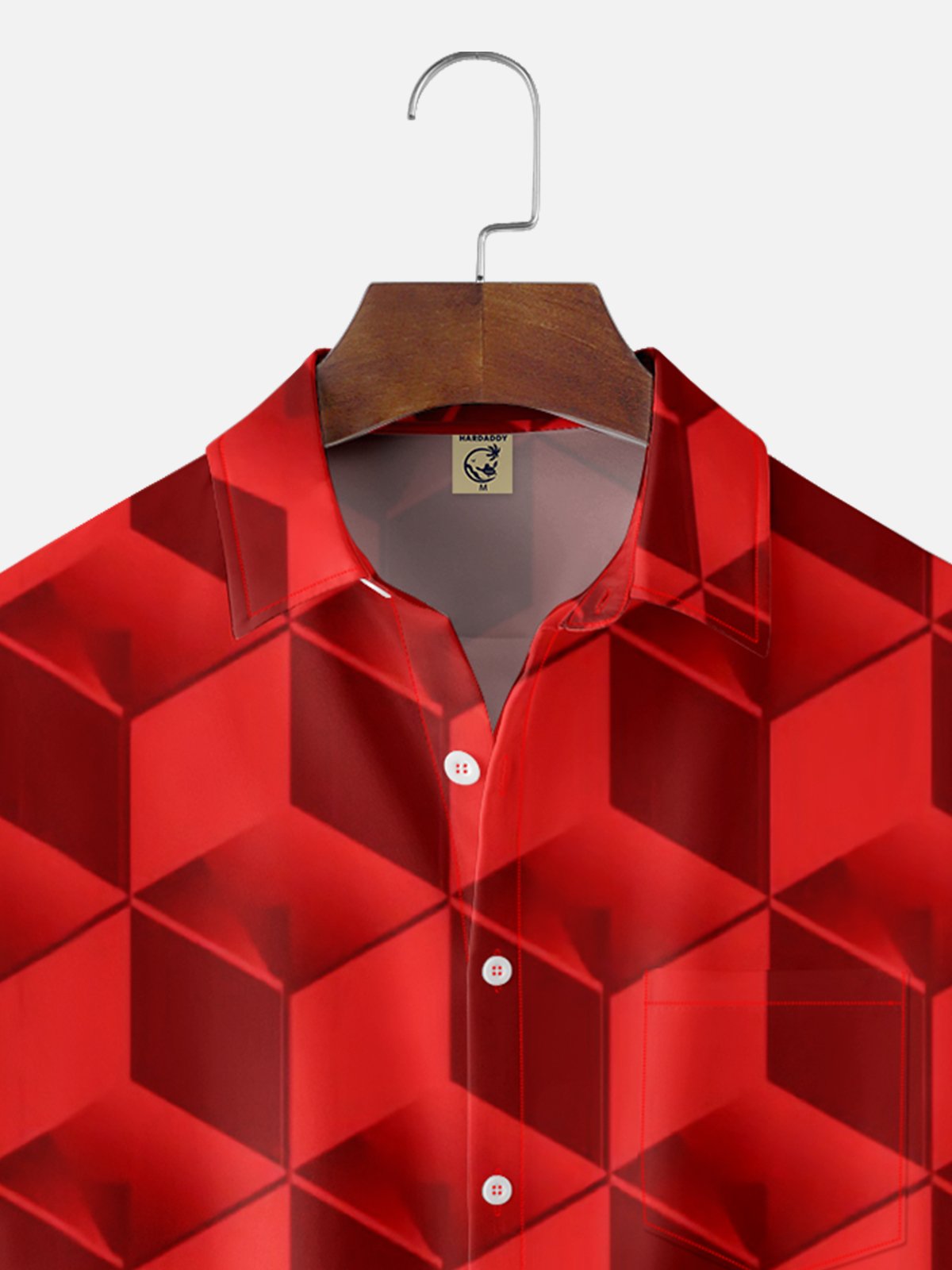 Moisture-wicking Gradient Geomatric Chest Pocket Casual Shirt