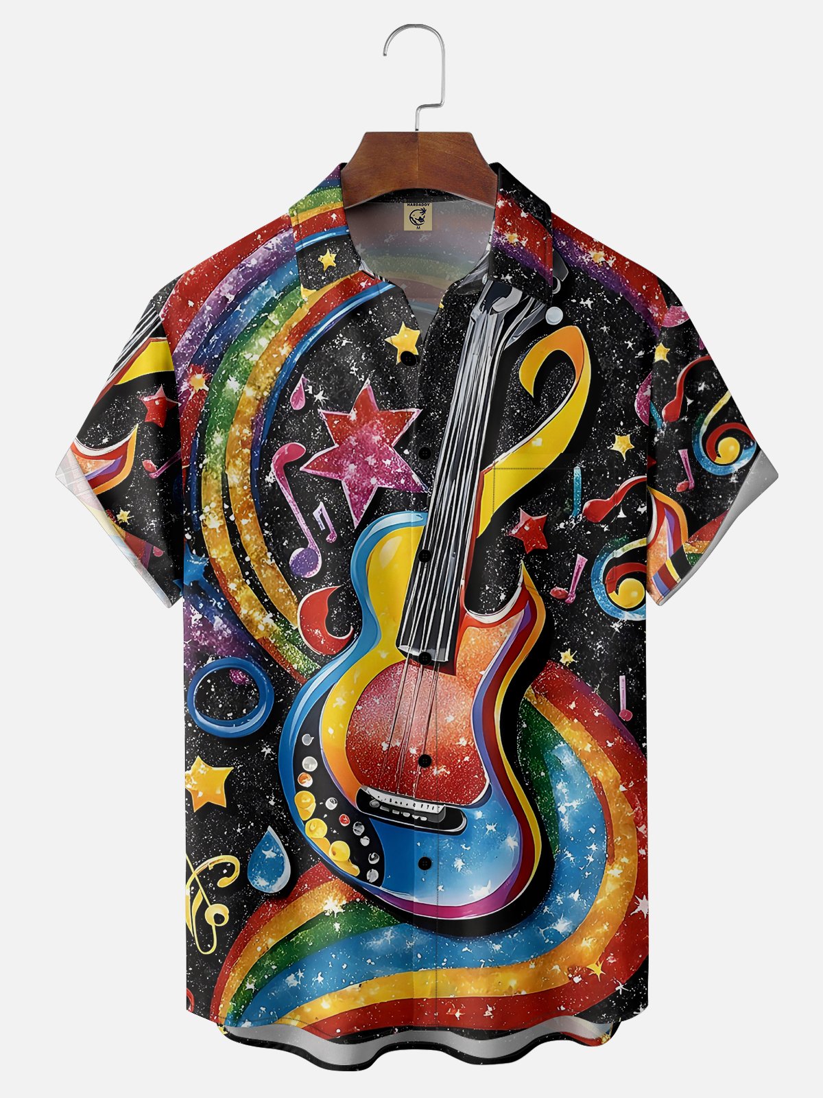 Moisture-wicking Music Guitar Rock Roll Chest Pocket Casual Shirt