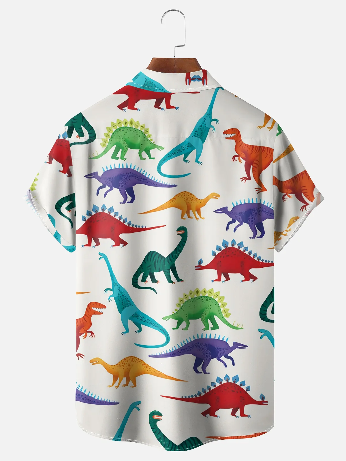 Moisture-wicking Dinosaur Chest Pocket Casual Shirt