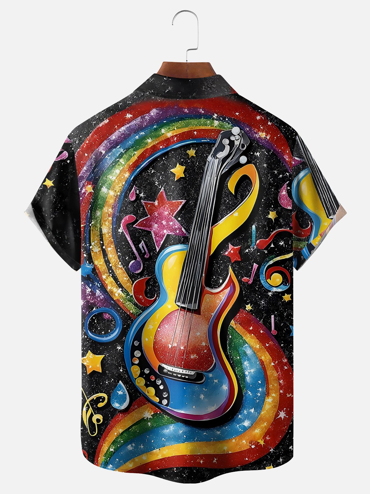 Moisture-wicking Music Guitar Rock Roll Chest Pocket Casual Shirt