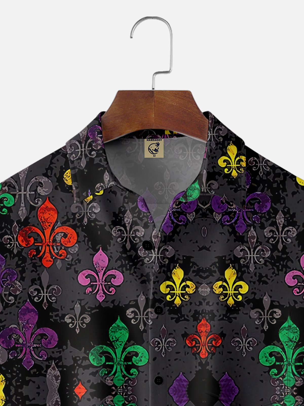 Moisture Wicking Mardi Gras Chest Pocket Casual Shirt