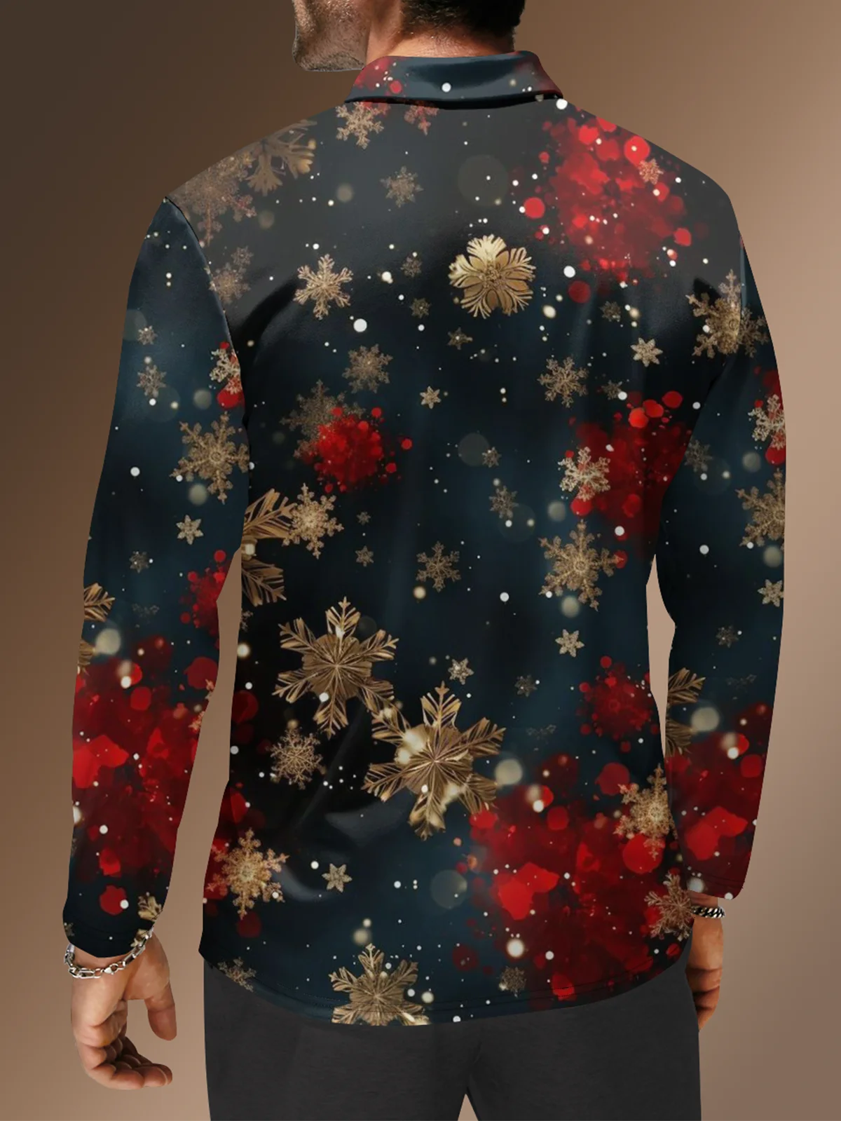 Moisture Wicking Christmas Snowflakes Golf Polo