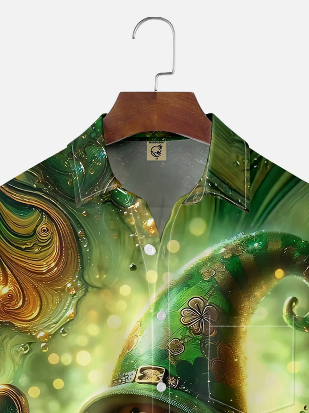 Moisture-wicking St. Patrick's Day Gnome Shamrock Chest Pocket Hawaiian Shirt