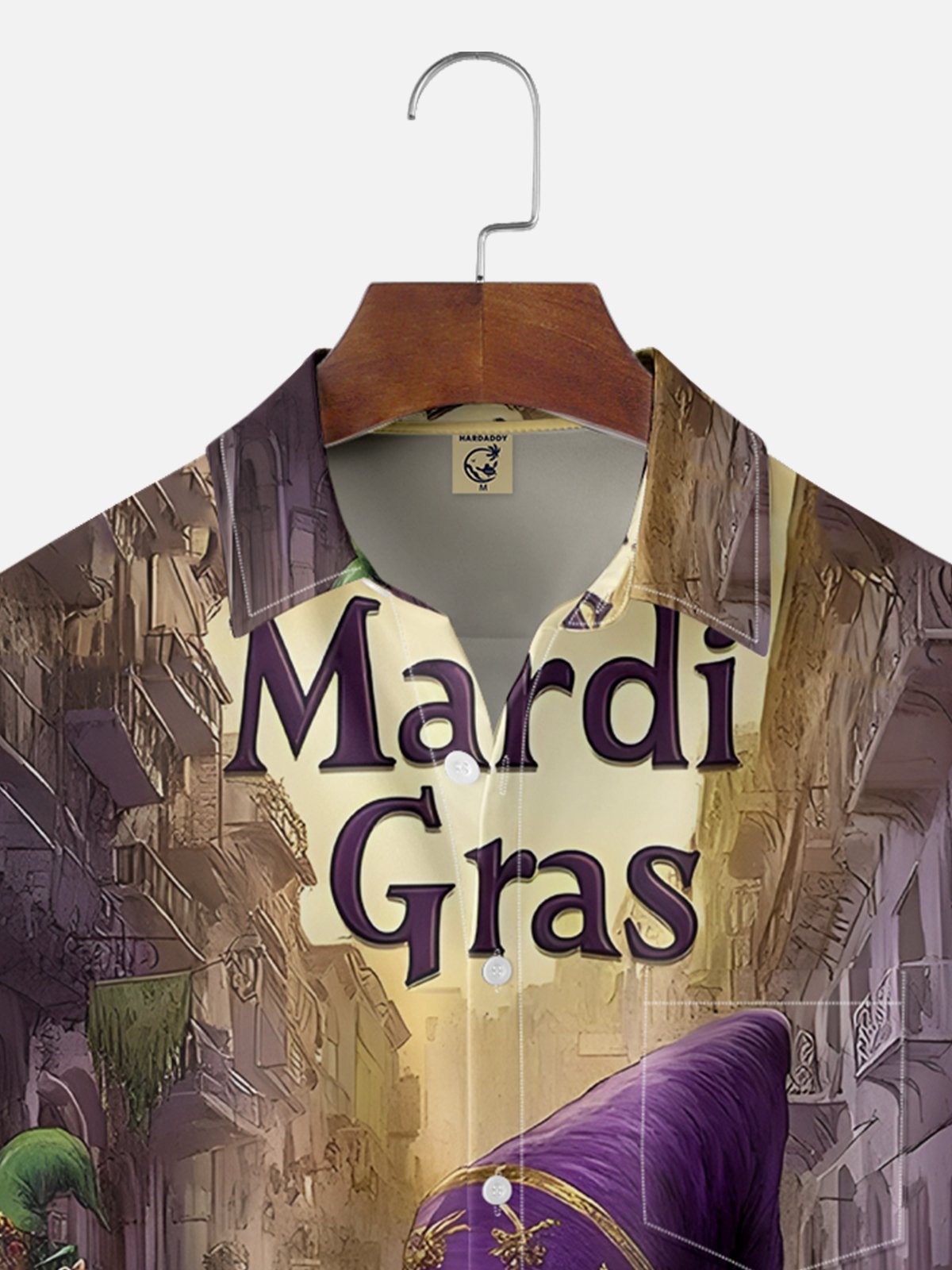 Moisture Wicking Mardi Gras Midget Chest Pocket Casual Shirt