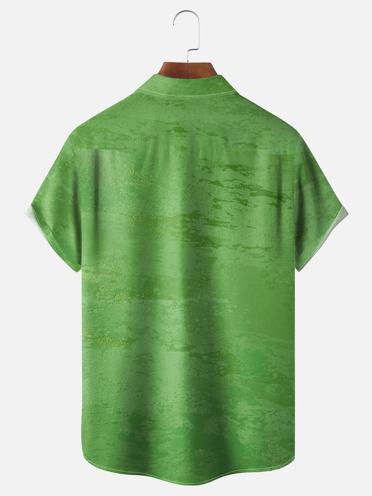 Moisture-wicking St. Patrick's Day Duck Four-Leaf Clover LUCKY DUCK Chest Pocket Bowling Shirt