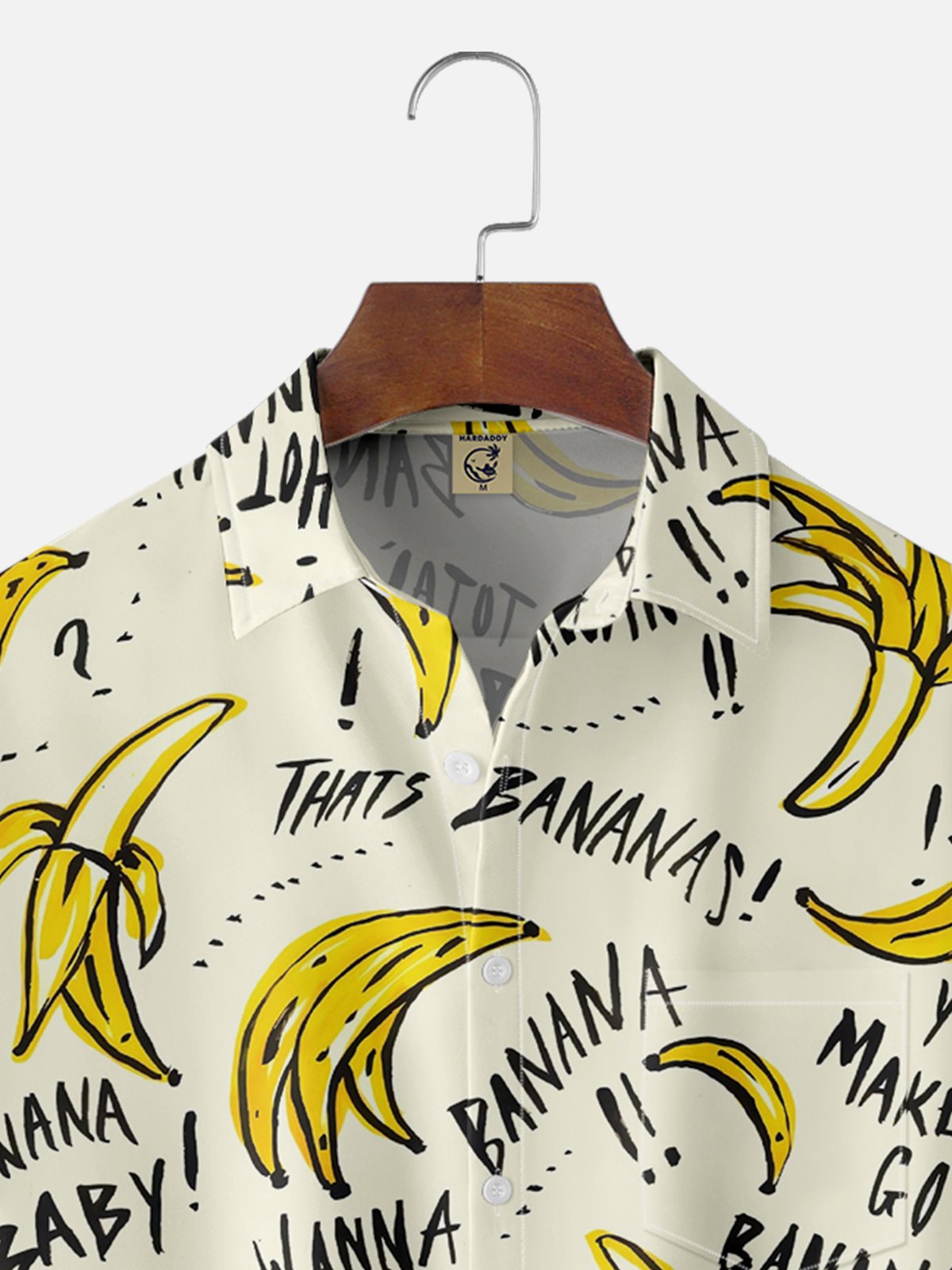 Moisture-wicking Abstract Banana Art Chest Pocket Hawaiian Shirt