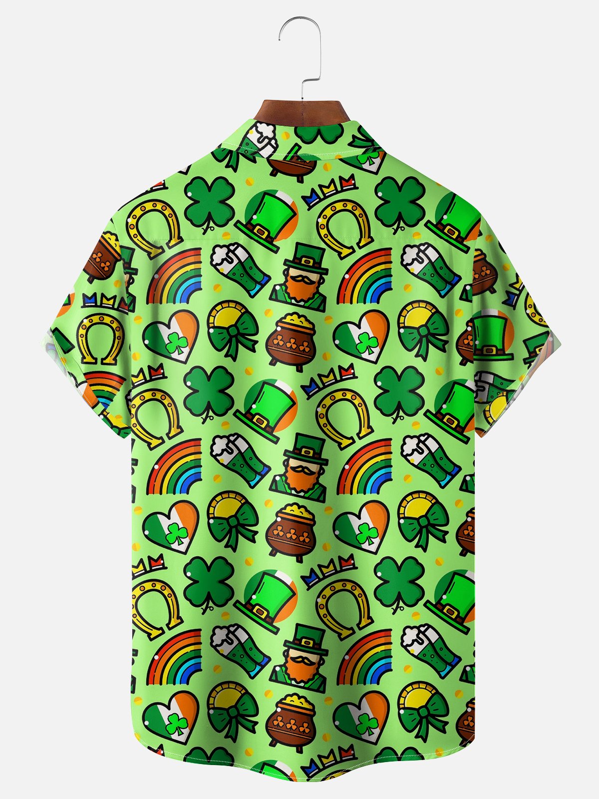 Moisture Wicking St. Parker Clover Gnome Chest Pocket Casual Shirt