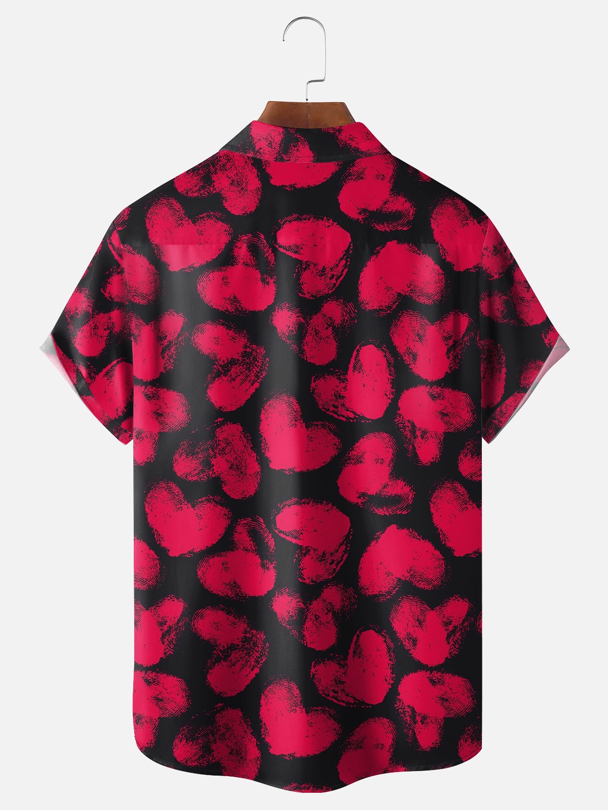 Moisture Wicking Valentine's Day Heart Chest Pocket Casual Shirt