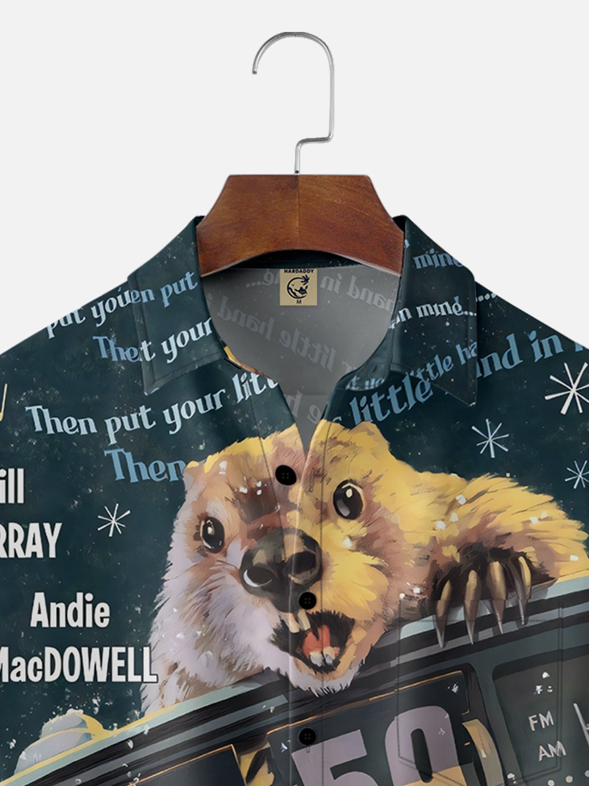 Moisture-wicking Groundhog Day Fun Groundhog Attack Chest Pocket Hawaiian Shirt