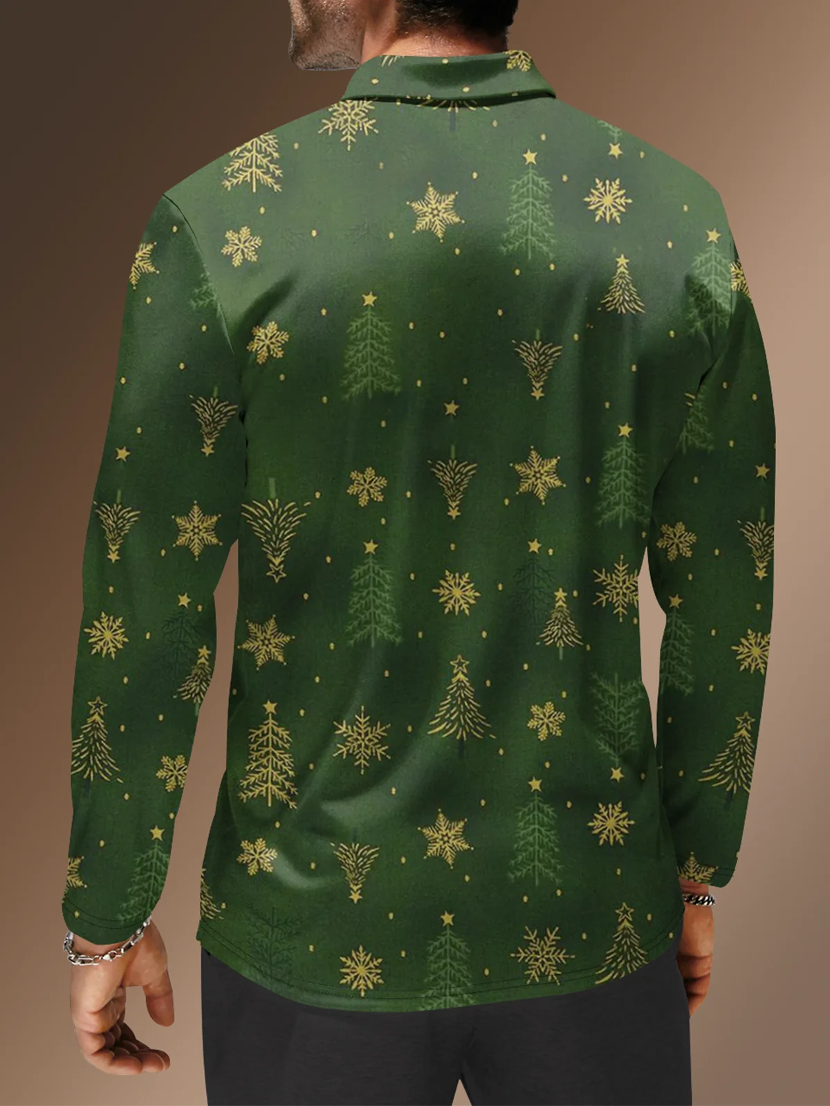 Moisture Wicking Christmas Tree Snowflakes Golf Polo