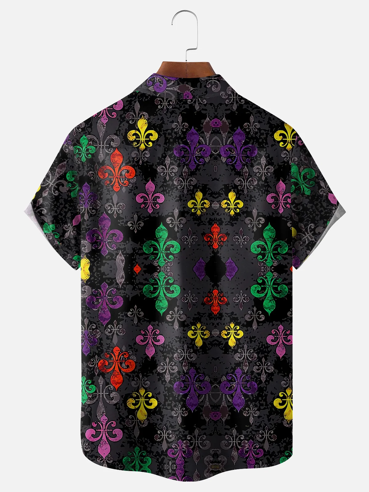 Moisture Wicking Mardi Gras Chest Pocket Casual Shirt