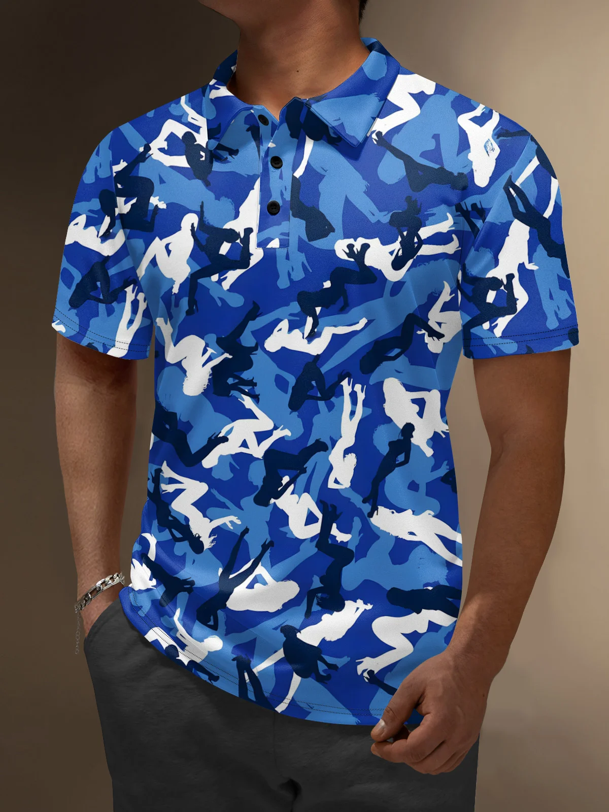 Moisture Wicking Abstract Camouflage Golf Polo