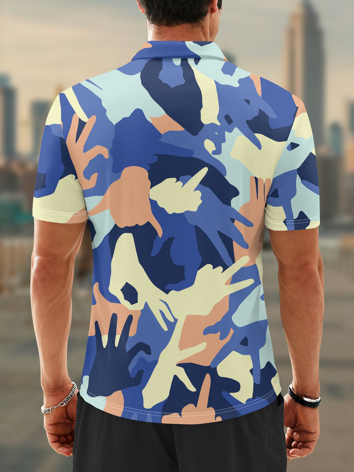 Moisture Wicking Abstract Camouflage Golf Polo