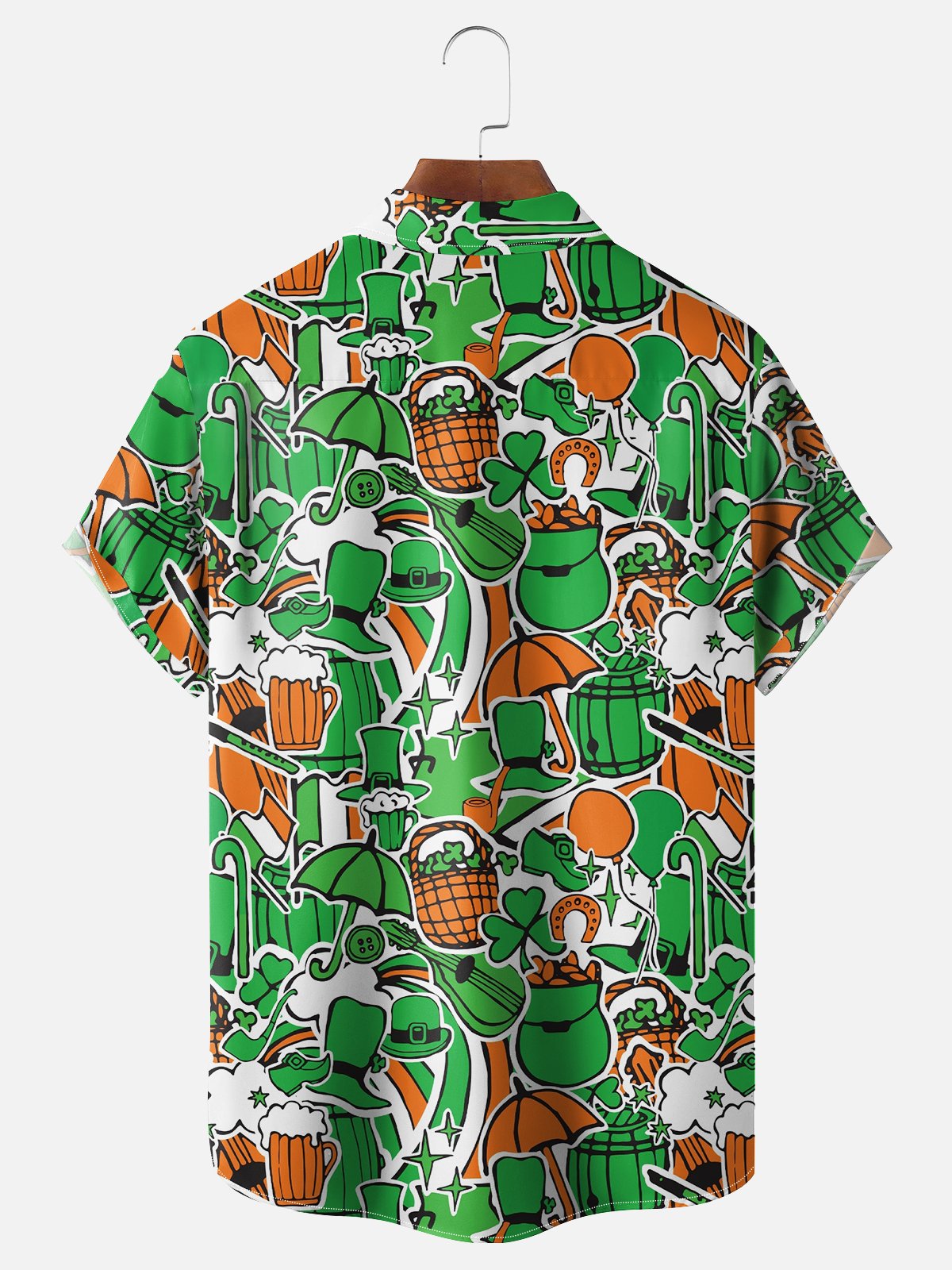 Moisture Wicking St. Patrick's Day Shamrock Chest Pocket Casual Shirt