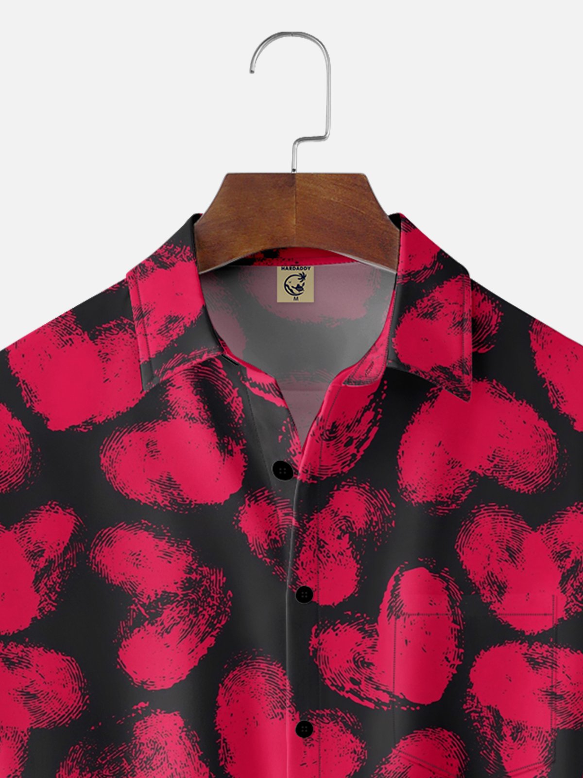 Moisture Wicking Valentine's Day Heart Chest Pocket Casual Shirt