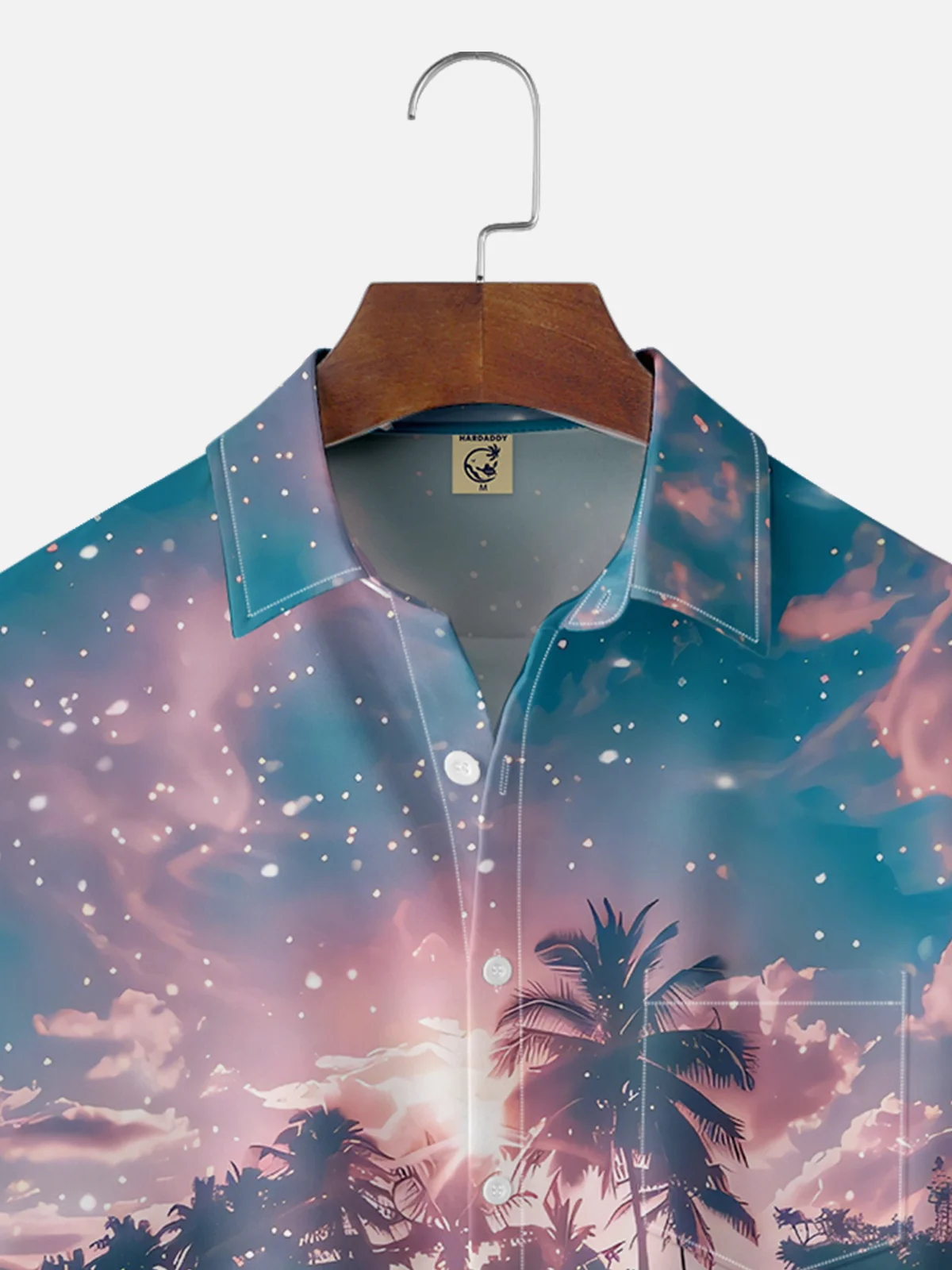 Moisture-wicking Dreamy Sea Light and Shadow Chest Pocket Hawaiian Shirt