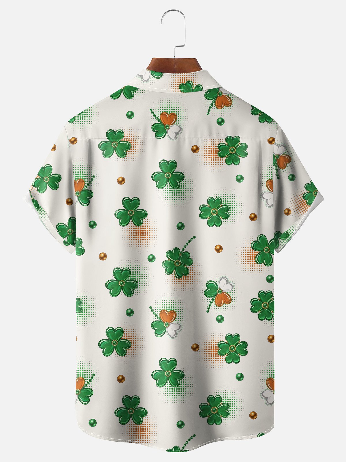 Moisture Wicking St. Patrick's Day Shamrock Chest Pocket Casual Shirt