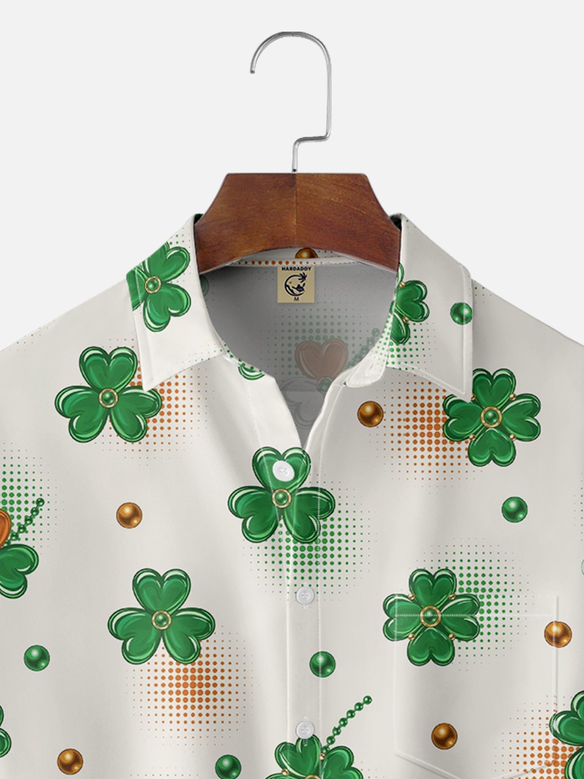 Moisture Wicking St. Patrick's Day Shamrock Chest Pocket Casual Shirt