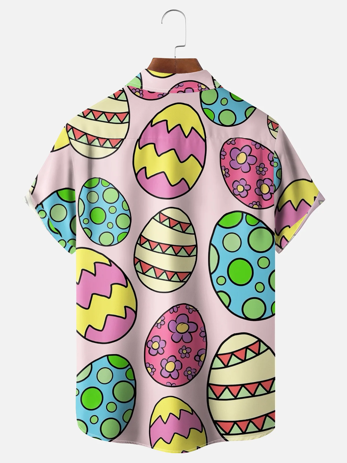 Moisture-wicking Easter Egg Bigfoot Chest Pocket Hawaiian Shirt