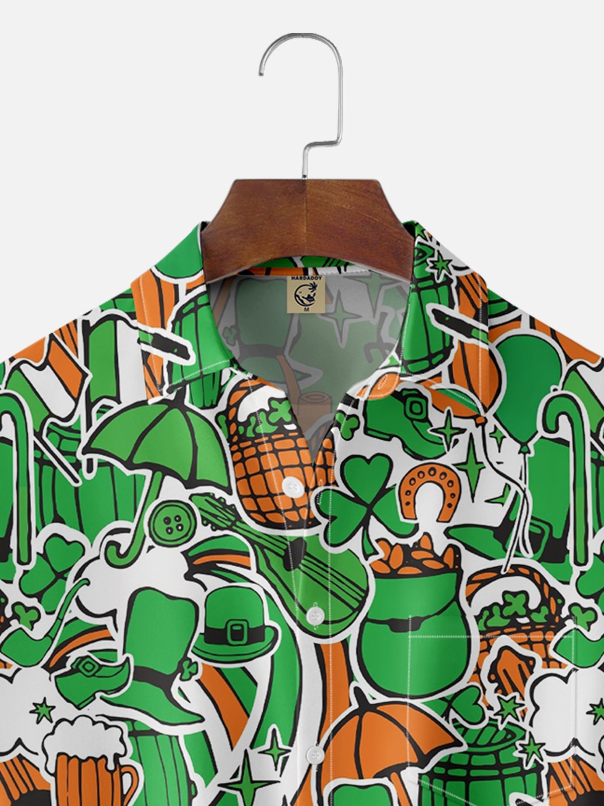 Moisture Wicking St. Patrick's Day Shamrock Chest Pocket Casual Shirt