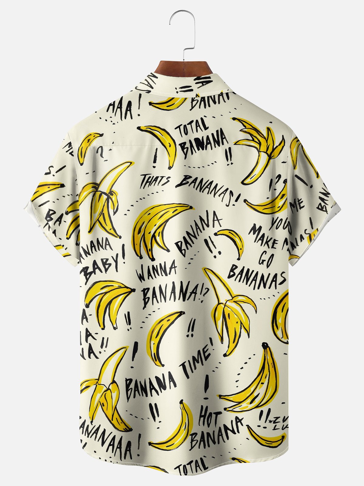 Moisture-wicking Abstract Banana Art Chest Pocket Hawaiian Shirt