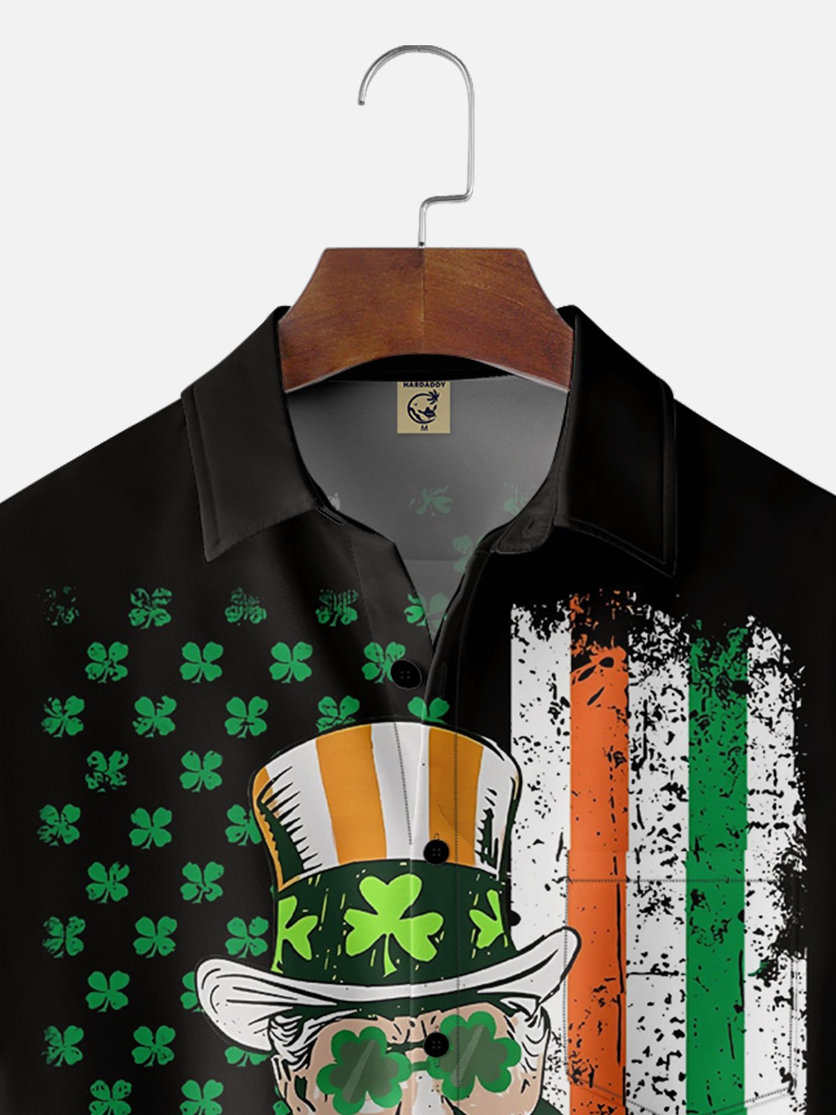 Moisture-wicking St. Patrick's Day Trump Shamrock Chest Pocket Casual Shirt