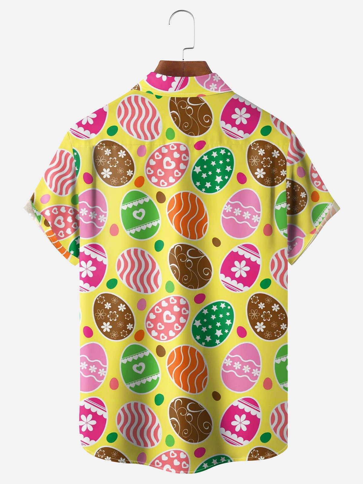 Moisture-wicking Easter Eggs Chest Pocket Casual Shirt