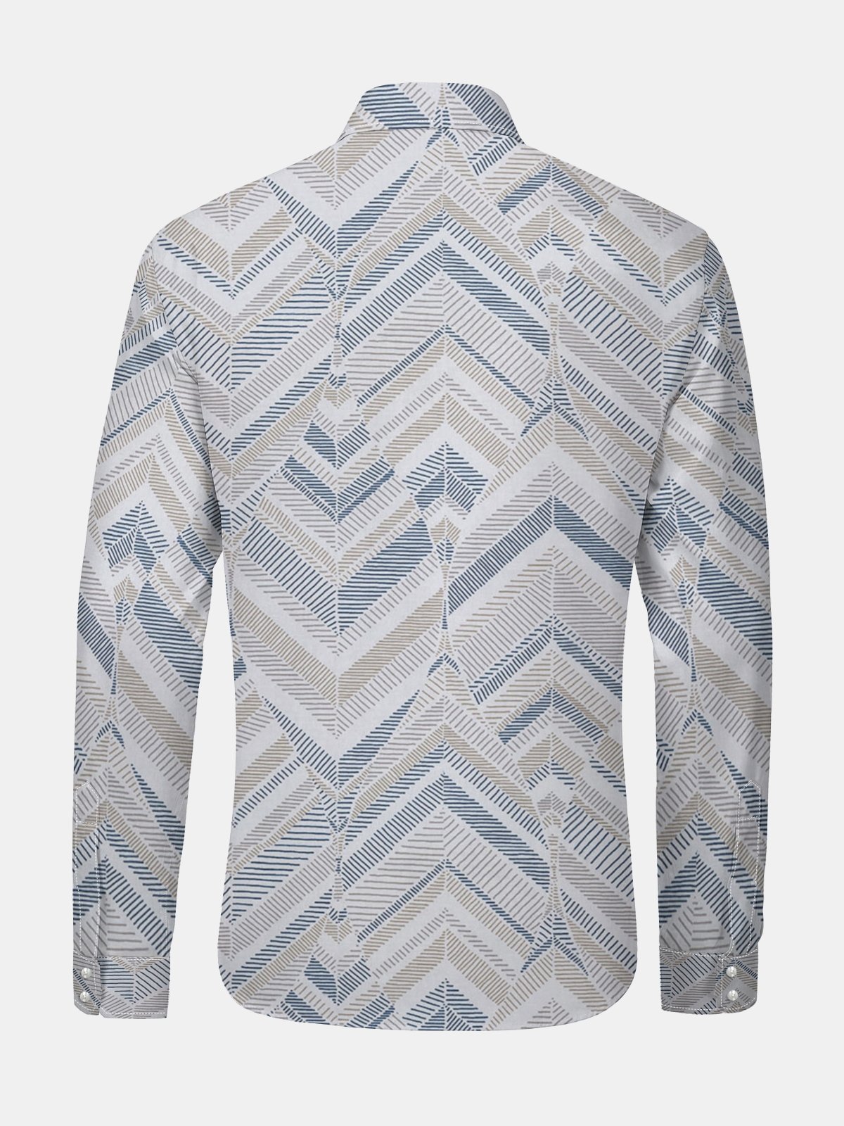 Classic Leaf Printed Long Sleeve Casual Dress Shirt