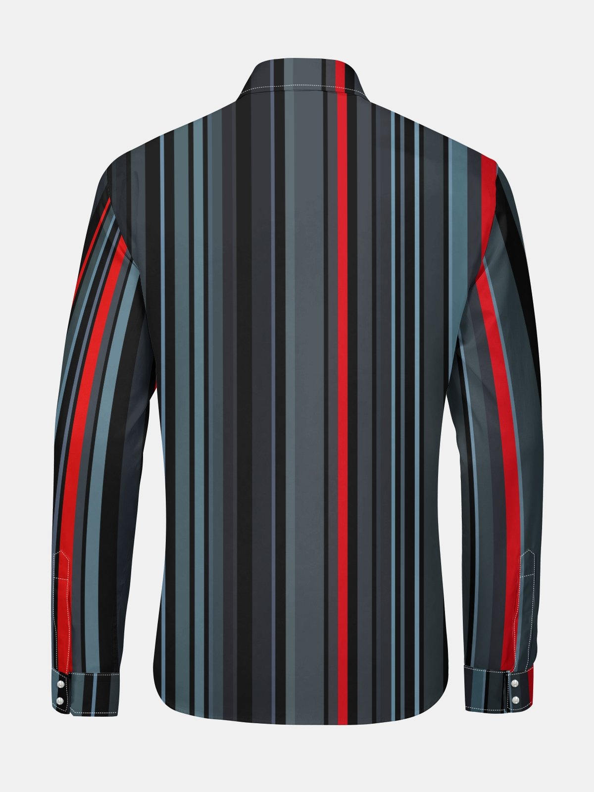 Classic Retro Stripe Abstract Art Long Sleeve Casual Dress Shirt