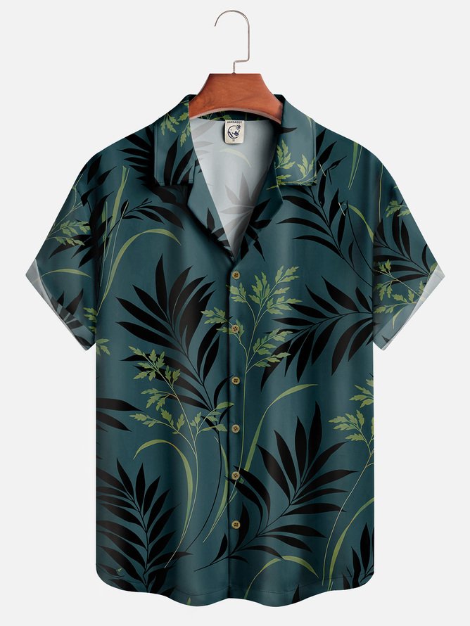 Tall Size Moisture-wicking Leaf Aloha Shirt