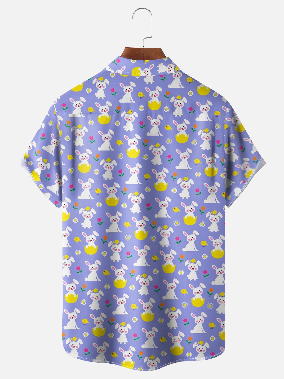 Moisture-wicking Easter Rabbits Chest Pocket Casual Shirt