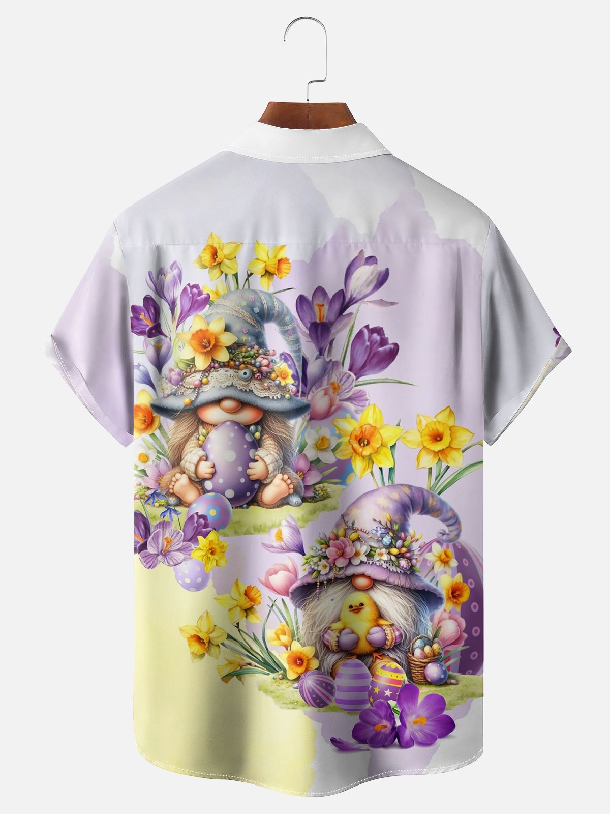 Moisture-wicking Easter Gnomes Chest Pocket Casual Shirt