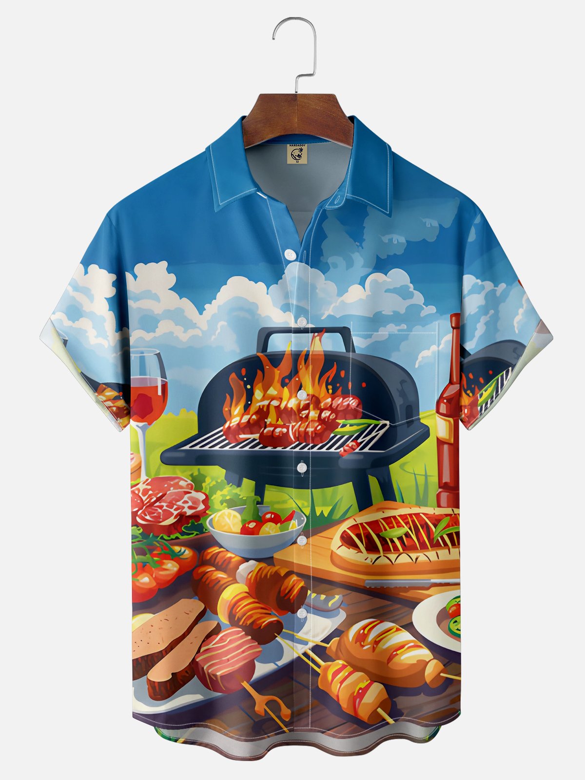 Moisture-wicking Barbecue Chest Pocket Casual Shirt